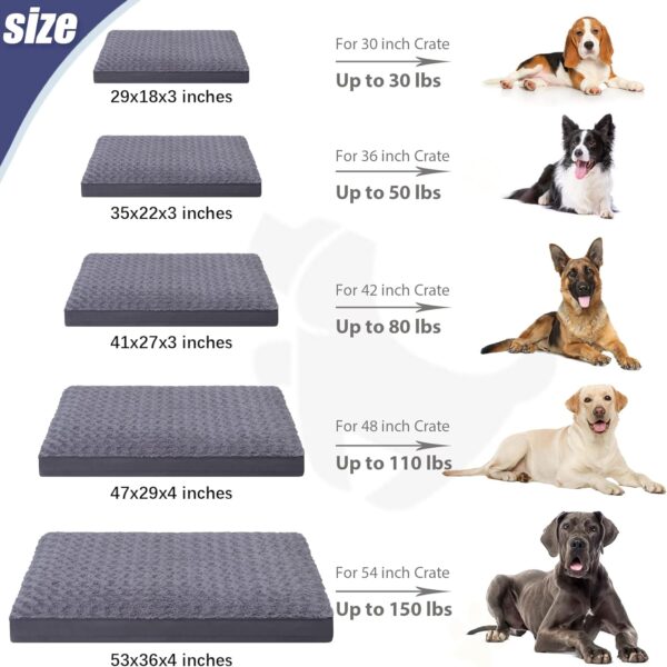 Dog Crate Bed Waterproof Dog Beds for Medium Dogs Rose Velvet Soft Fluffy Washable Dog Bed with Removable Cover & Anti-Slip Bottom, 35 x 22 Inch, Gray - Image 6