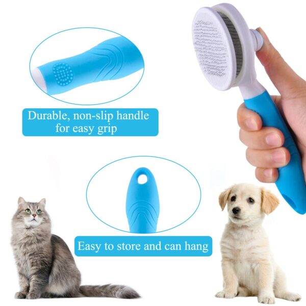 Cat Brush, Self Cleaning Slicker Brushes for Shedding and Grooming Removes Loose Undercoat,Mats Hair Grooming Brush for Cat Dog Massage-Self Cleaning - Image 5