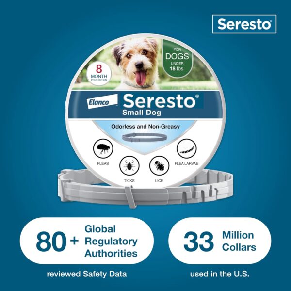 Seresto Small Dog Vet-Recommended Flea & Tick Treatment & Prevention Collar for Dogs Under 18 lbs. | 2 Pack - Image 7