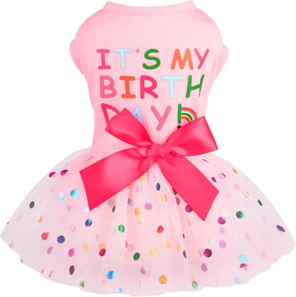 Dog Birthday Dress, Dog Dresses for Small Dog Girls, Cute Pet Princess Puppy Clothes Female Dog Clothes for Chihuahua Yorkie Clothes Small Dog Birthday Outfit Apparel