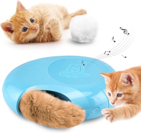 Migipaws Cat Toys,Interactive Fluffy Ball,Squeak Hide and Seek in a Mice Hole,Smart Kitten Teaser,Automatic Timer On Off, Plush Fur Tail Refill - Image 7