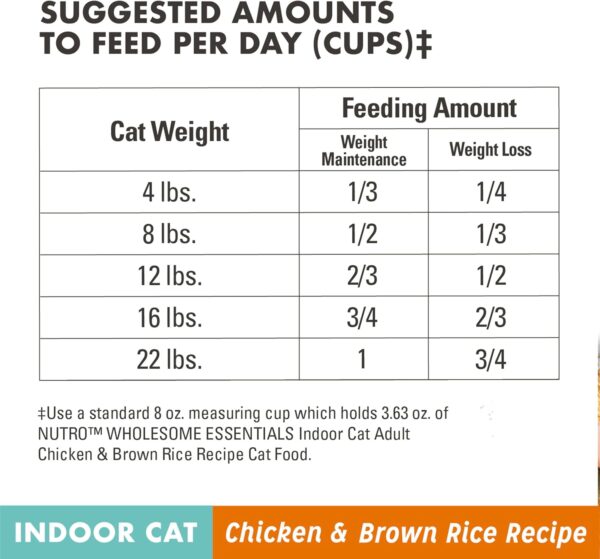 NUTRO WHOLESOME ESSENTIALS Adult Indoor Natural Dry Cat Food for Healthy Weight Farm-Raised Chicken & Brown Rice Recipe, 3 lb. Bag - Image 6