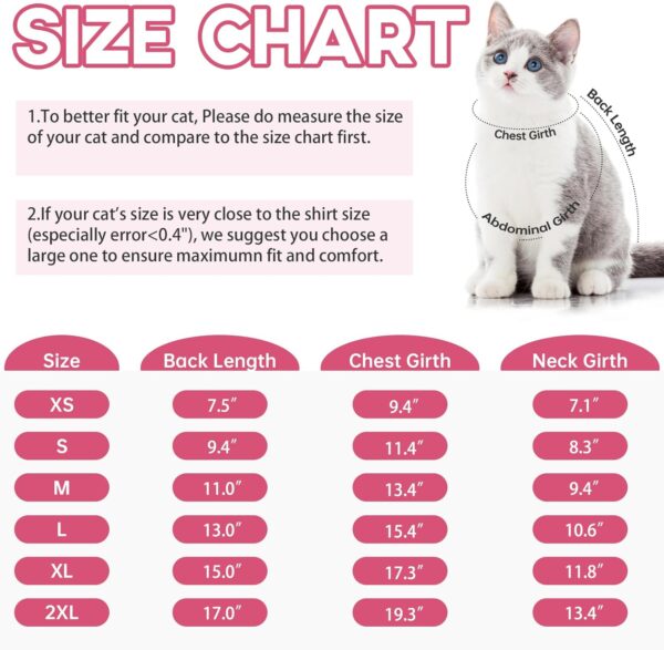 Bonaweite Sticky Hair Cat Clothes, Prevent Lost Hair Onesie Shirts for Cats Only, Kitten Pajamas Costumes Outfits for Pet, Cat Recovery Suit for Cats or Small Dogs - Image 6