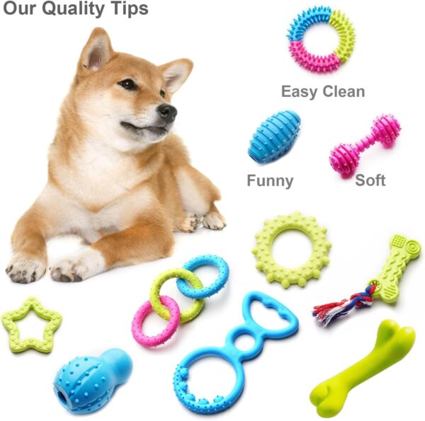 Small Dogs Puppy Chew Toys 17Pack Cute Variety Shape Multi Colors Designs to Bite Anytime Enjoy Teething Toys Training Supplies - Image 6