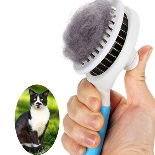 Cat Brush, Self Cleaning Slicker Brushes for Shedding and Grooming Removes Loose Undercoat,Mats Hair Grooming Brush for Cat Dog Massage-Self Cleaning - Image 2