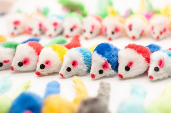 Fashion's Talk 48-Count Assorted Mice Cat Toys Furry Rattle Mouse Kitten Toy Mini Mice for Indoor Cats Interactive Play Color Varies - Image 6