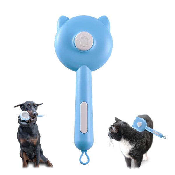 Pet Brush - Cat and Dog Grooming Brush, Light Weight, Soothing, Massaging Pet Brush to Comfort Cats and Dogs and Untangle, Brush and Remove Hair. Easy To Clean (Blue) - Image 2