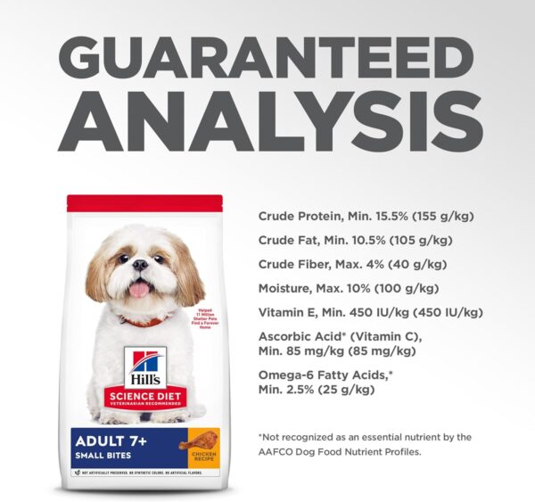 Hill's Science Diet Adult 7+, Senior Adult 7+ Premium Nutrition, Small Kibble, Dry Dog Food, Chicken, Brown Rice, & Barley, 33 lb Bag - Image 10