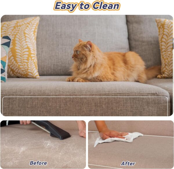 Double Thick Cat Scratch Furniture Protector - Fldofaves 6Pcs Anti Scratch Furniture Protector with 30 Pins, Clear Couch Protector from cat Claws for Couch and Fabric. - Image 4