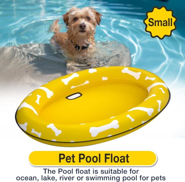 Pet Soft Dog Float Raft - Inflatable Dog Swimming Float for Summer (Small, Yellow Bones) - Image 2