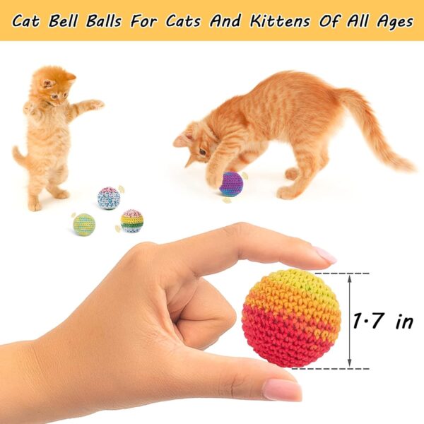 Retro Shaw Cat Toys Balls, Woolen Yarn Cat Ball Toy with Bell Inside, Cat Toys for Indoor Cats, Interactive Cat Chew Toys for Kitty Kitten, 6 Pack - Image 5