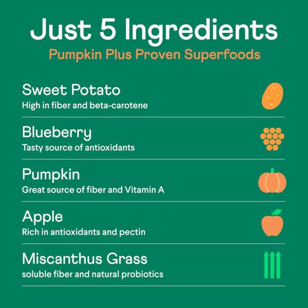Finn Pumpkin Plus: Fast-Acting Digestive Relief for Loose Stool, Constipation, and Sensitive Stomachs | Superfood Meal Topper Powder for Dogs - Image 3