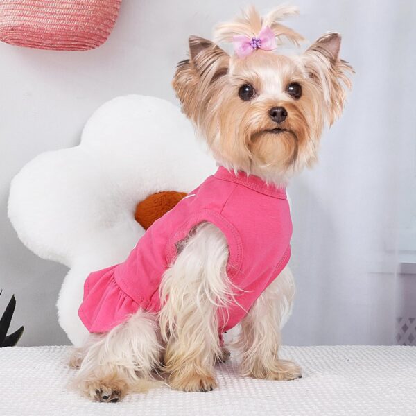 Dog Dress, Dog Clothes for Small Dogs Girl Cute I Love My Mom/Dad Pink Dog Dresses Breathable Pet Spring Summer Clothes Puppy Cat Outfits for Valentines Day - Image 8