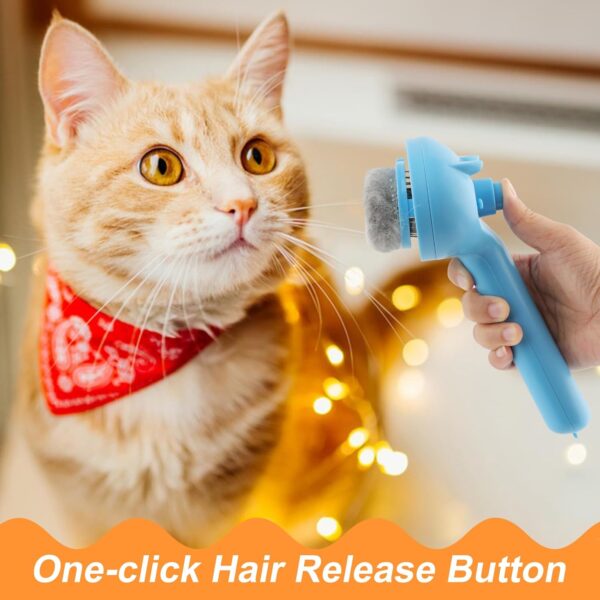 Cat Steam Brush, 4 in 1 Steamy Cat Brush for Shedding, Misting Pet Hair Grooming Comb with Release Button for Indoor Kitten Dogs(Blue) - Image 7