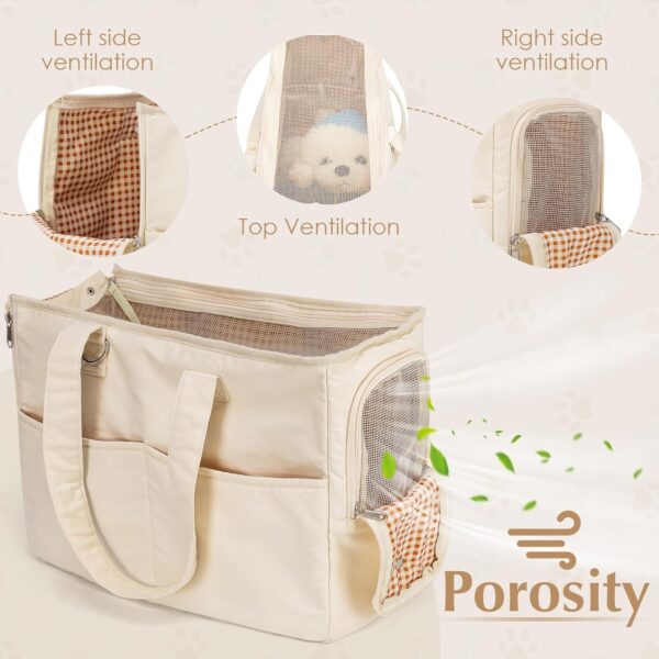 Dog Carrier for Small Dogs with 5 Large Pockets, Portable Pet Carrier Tote Cat Carrier, Crossbody Collapsible Travel Puppy Carrier - Ideal for Business, Travel, and Outings - Image 5