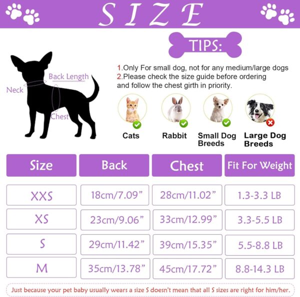 Dog Sweaters for Small Dogs Girl Boy Winter Puppy Sweater Clothes Fleece Warm Pet Outfit for Chihuahua Yorkie Teacup Cute Plain Cold Weather Dog Coat Cat Apparel Clothing (XX-Small, F-Purple) - Image 4