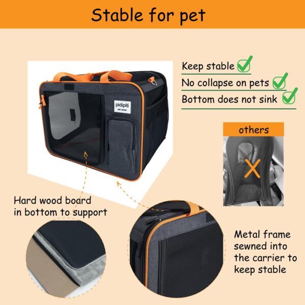 20 x 14 x 14 inches expandable pet carrier for 1 large cat Under 25 lbs,2 medium cats/rabbits 20 lbs+, 1 small dog under 15 lbs,cat Crate/Bag for short trip/long distance car Travel - Image 4