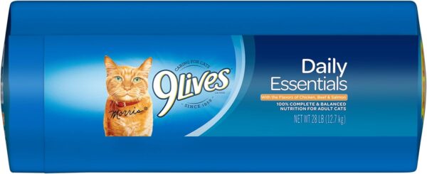 9Lives Daily Essentials Dry Cat Food With Chicken, Beef & Salmon Flavors, 28 lb Bag - Image 4