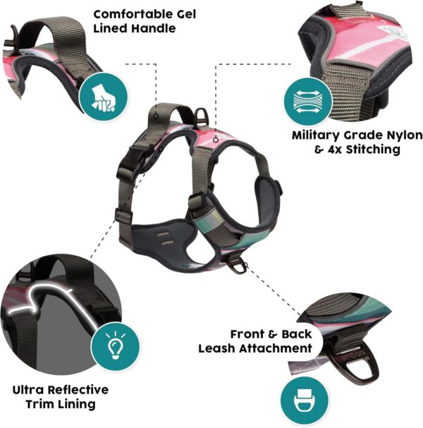 Embark Urban Dog Harness, No-Pull Reflective Trim Dog Harness for Small, Medium & Large Dogs - Heavy Duty Oxford, 2 Leash Clips & Gel Lined Handle. Soft & Padded Puppy Dog Vest for Any Breed - Image 2