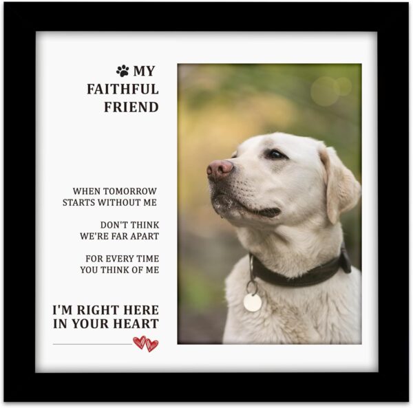 Dog Memorial Gifts for Loss of Dog,Pet Memorial Frame with 2 Display Mats,Dog or Cat Memorial Picture Frame for 4x6 Photo,Wooden Remembrance Frame for Dog,Loss of Dog Sympathy Gift