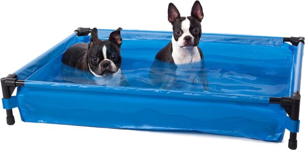 K&H Pet Products Portable Dog Pool & Pet Bath for Dogs and Puppies, Swimming Pool for Large Dogs Heavy Duty, Plastic Wading Pet Pool with Drain, Large 30 X 42 X 7 Inches