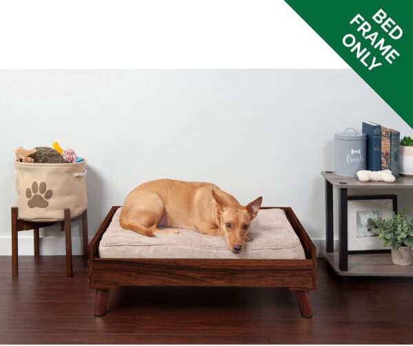 Furhaven Elevated Dog Bed Frame for 30" x 20" Medium Dog Beds, Easy Assembly - Mid-Century Modern Bed Frame - Walnut, Medium - Image 4