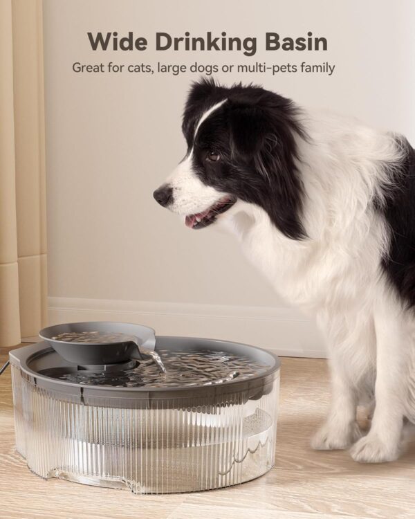 Dog Water Fountain Dispenser for Large Dogs: Automatic Water Bowl Dispenser for Cat & Dogs Inside 168oz/5L Big Fountain Water Bowl - Image 2