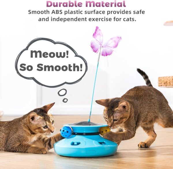 4-in-1 Interactive Cat Butterfly Toy,Automatic Ambush Feather with Track Balls,Electronic Robotic Electric Cat Toy for Indoor Cats/Kittens,USB Charging,Random Movement - Image 6