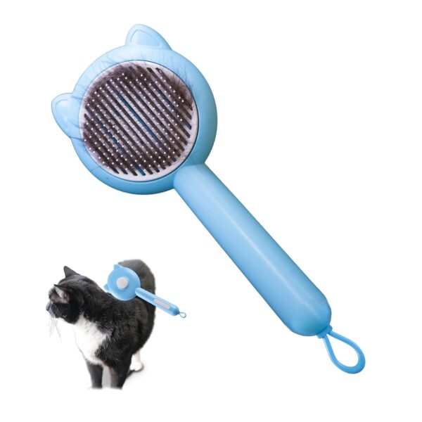 Pet Brush - Cat and Dog Grooming Brush, Light Weight, Soothing, Massaging Pet Brush to Comfort Cats and Dogs and Untangle, Brush and Remove Hair. Easy To Clean (Blue) - Image 4