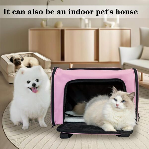 Dog Cat Carrier Pet Carriers for Small Medium Large Cats Dogs Carrier Soft Sided Small Puppy Dog Carrier Portable Foldable Airline Approved Dog Cat Travel Carrier Pink Medium - Image 8