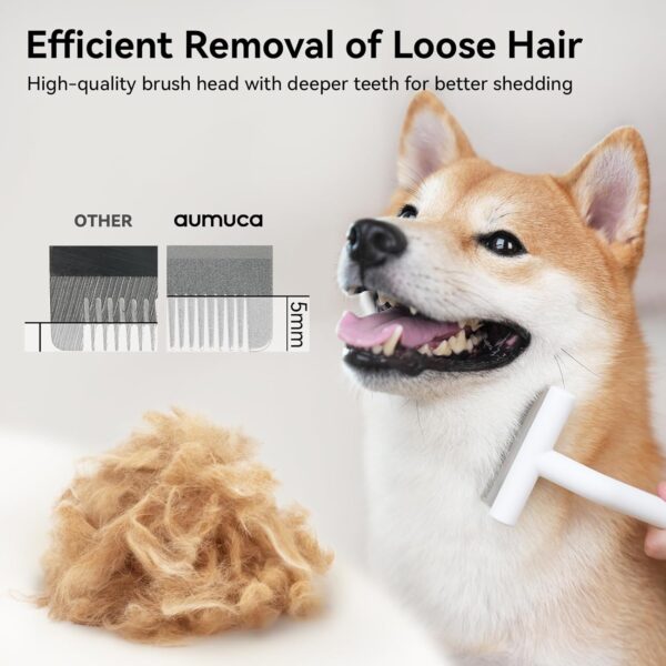 aumuca Pet Deshedding Tools For Short Haired Cats & Dogs, Dematting Deshedding Brush Cats Shedding Tool, Dog Undercoat Brush, Gently and Effectively Remove Loose Hair, Highly Deshedder Grooming Comb - Image 3