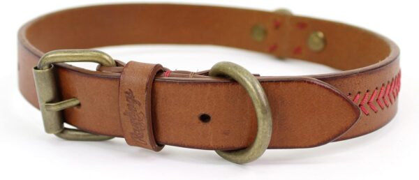 Rawlings | Baseball Stitch Leather Dog Collar | Multiple Sizes | Multiple Colors