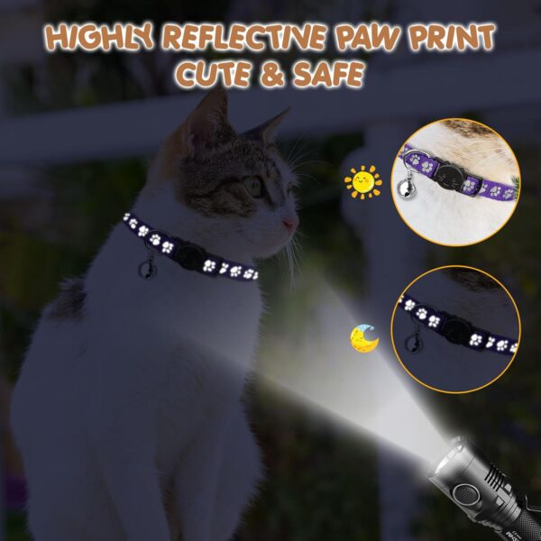 16 PCS Breakaway Cat Collars with Bells Reflective Cat Collar Safety Nylon Kitten Collars Cat Collars for Girl Boy Cats(6"-9") - Image 4