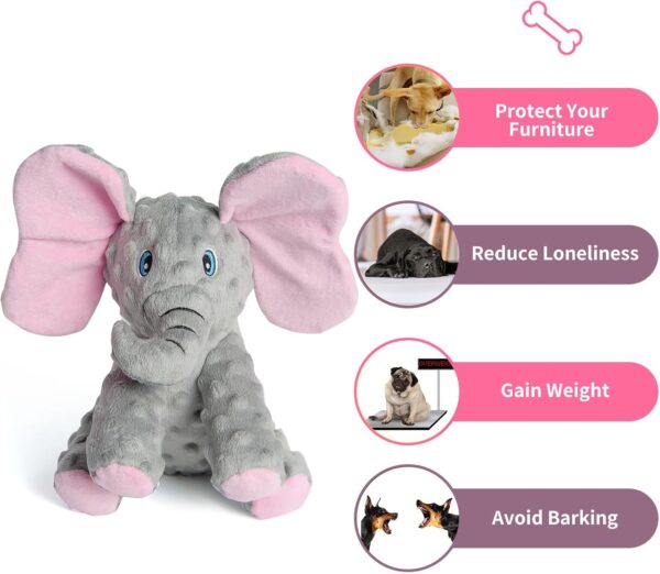 Dog Toys Puppy Toys Cute Squeaky Elephant Dog Toy with Crinkle Paper Stuffed Plush Animal Dog Toys to Keep Them Busy for Small Medium Large Dogs - Image 3