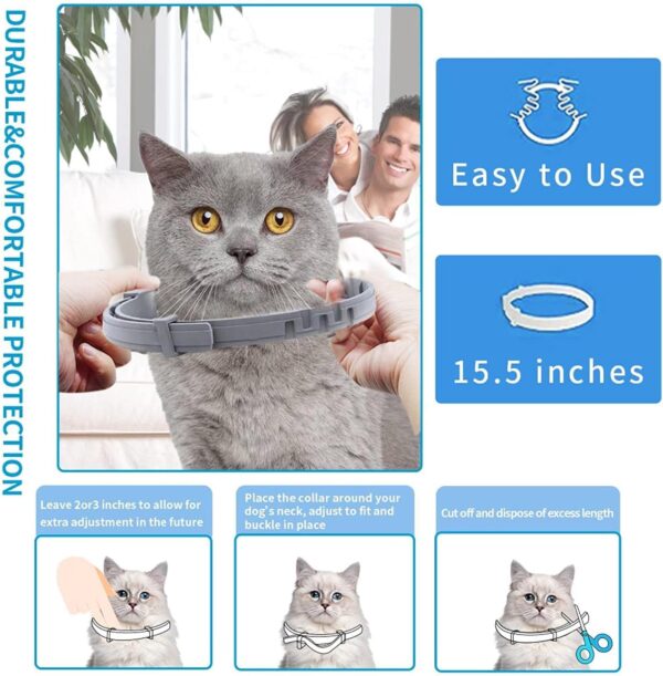 Flea Collar for Cats, Flea and Tick Collars for Cats and Kittens, 8 Month Protection, Gray, 1 PACK CAT - Image 3