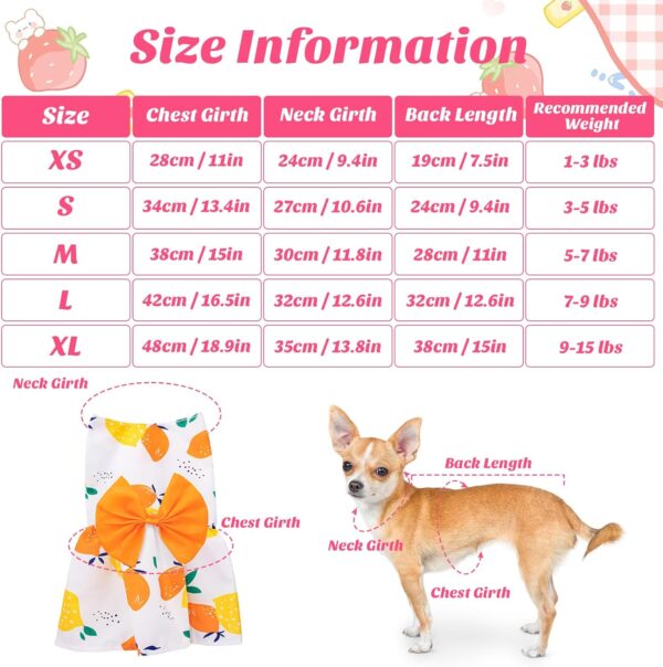 5 PCS Dog Dresses for Small Dogs Girl Dog Dress, Floral Pet Cat Dress Puppy Princess Dresses Doggie Summer Outfits with Bowknot, Female Pet Skirts Pet Clothes for Chihuahua Yorkies - Image 3