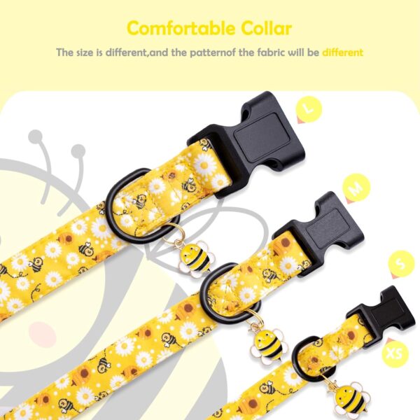 Faygarsle Dog Collar for Small Medium Large Dogs Yellow Puppy Collars for Female Dogs Floral Bee Daisy Patterned Pet Collars for Summer Spring Wedding Puppy Girl Dog Collar L - Image 5