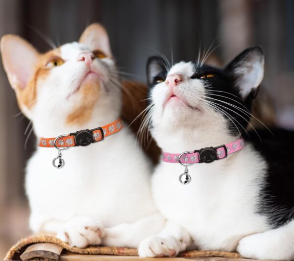 16 PCS Breakaway Cat Collars with Bells Reflective Cat Collar Safety Nylon Kitten Collars Cat Collars for Girl Boy Cats(6"-9") - Image 7