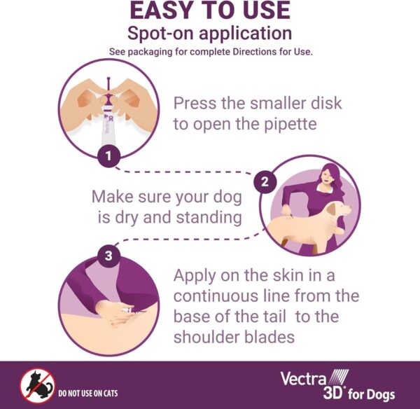 Vectra 3D for Dogs Flea, Tick & Mosquito Treatment & Prevention for Medium Dogs (21 – 55 lbs), 6 Month Supply - Image 4