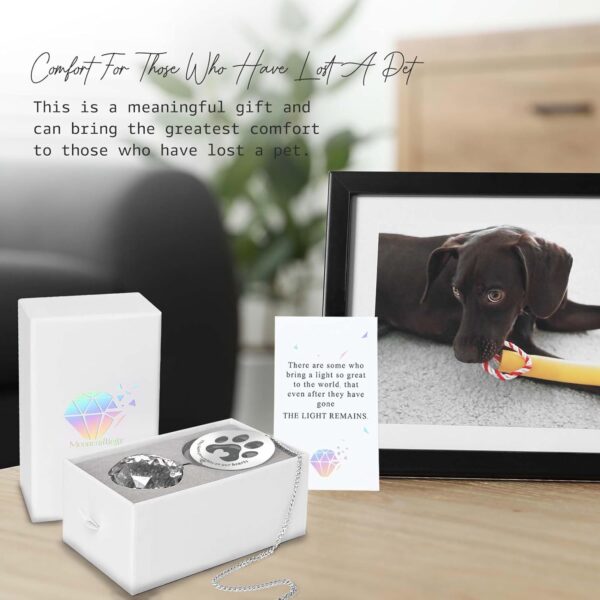 Dog Memorial Gifts for Loss of Dog, Unique Pet Sympathy Gift Idea, Clear Crystal Ball Window Suncatcher for Remembrance, Rainbow Paw Print Hanging Cat Passing Away Bereavement Present - Image 5