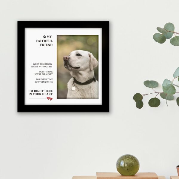 Dog Memorial Gifts for Loss of Dog,Pet Memorial Frame with 2 Display Mats,Dog or Cat Memorial Picture Frame for 4x6 Photo,Wooden Remembrance Frame for Dog,Loss of Dog Sympathy Gift - Image 2