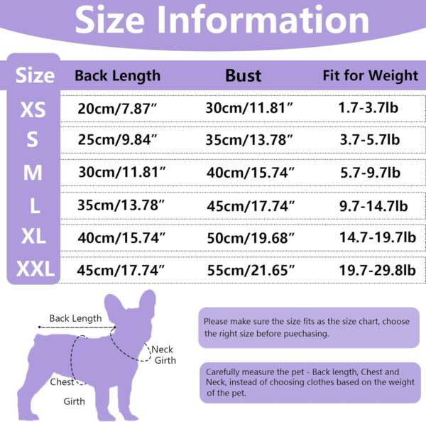 2 Pieces Stripe Dog Clothes for Small Dogs Summer Dog Shirt Cute Soft Puppy Clothes Bresthable Chihuahua Cat Clothes XS~XXL Pet Clothing (Purple, X-Small) - Image 6