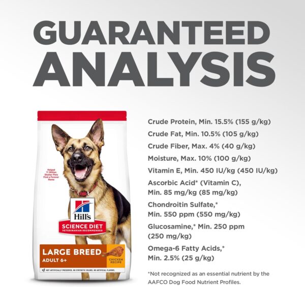 Hill's Science Diet Large Breed, Senior Adult 6+, Large Breed Senior Premium Nutrition, Dry Dog Food, Chicken Recipe, 33 lb Bag - Image 10