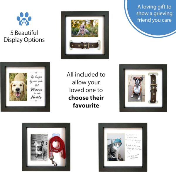 Dog Memorial Picture Frame with 5 Display Options- Dog Collar Memorial Frame Gift - Cat or Dog Pet Loss Gift for a Grieving Friend - Pet Remembrance Gift and Sympathy Photo Keepsake - Image 2