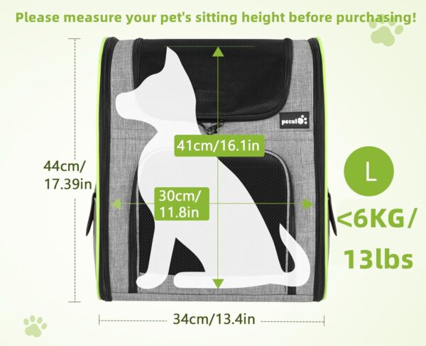 Pecute Cat Backpack Carrier, Expandable Cat Carrier Backpack with Breathable Mesh, Pet Carrier Backpack for Cats Small Dogs Puppies, Dog Backpack Carrier Great for Travel Hiking Camping Outdoor - Image 2