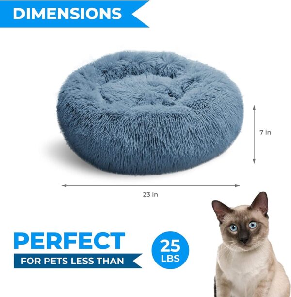 Whiskers & Friends Cat Bed, Cat Beds for Indoor Cats Washable, Small Dog Bed Calming Pet Bed, Cat Beds & Furniture, Large Cat Bed, Kitty Kitten Bed - Image 2