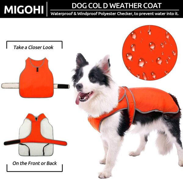 MIGOHI Reflective Dog Coat, Cold Weather Warm Dog Jacket, Waterproof Windproof Dog Winter Coat, Reversible Stormguard Dog Snow Jacket Snowsuit Fleece Lined Dog Vest for Small Medium Large Dogs - Image 4