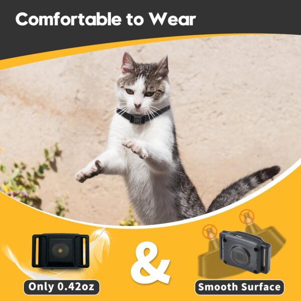 Tiniest Anti Meow Collar for Small Cats 5-15lbs, Only 1.6 * 1in & 0.42oz, No Shock with Vibration &Sound, Extra Small & Rechargeable, 5 Sensitivity Levels - Image 5