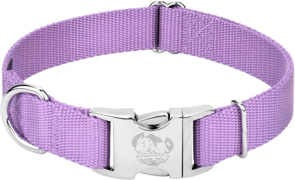 Country Brook Petz Premium Nylon Dog Collar with Metal Buckle for Small Medium Large Breeds - Vibrant 30+ Color Selection (Large, 1 Inch, Lavender) - Image 6