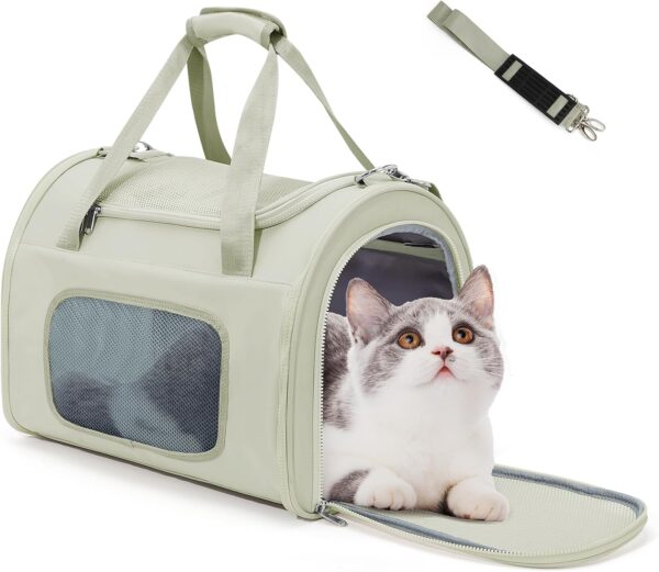 Cat Carrier Soft,Dog Carrier Airline Approved with Soft Sided,Dog Carriers for Small Dogs,Pet Carrier Holds up to 20lbs,Green